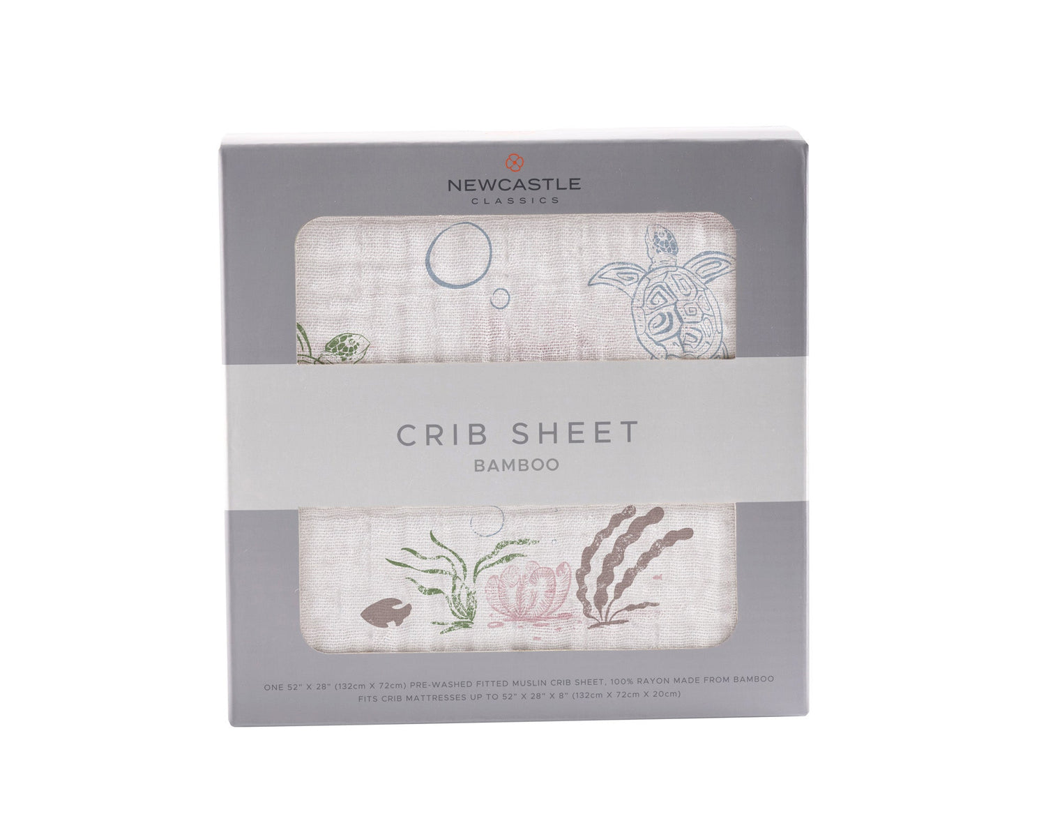 Newcastle Classics Turtles Bamboo Muslin Crib Sheet with Soft Breathable Fabric for Babies - Home & Garden > Linens & Bedding > Bedding > Bed Sheets Bamboo Crib Sheet