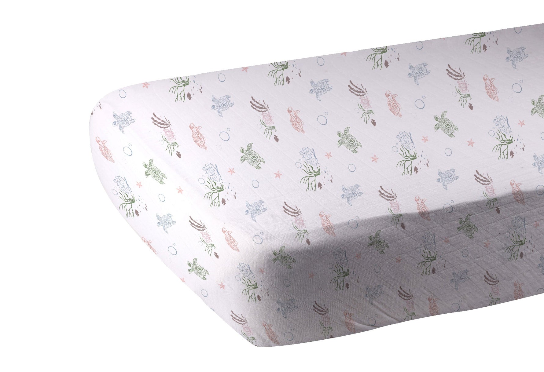 Newcastle Classics Turtles Bamboo Muslin Crib Sheet with Soft Breathable Fabric for Babies - Home & Garden > Linens & Bedding > Bedding > Bed Sheets Bamboo Crib Sheet
