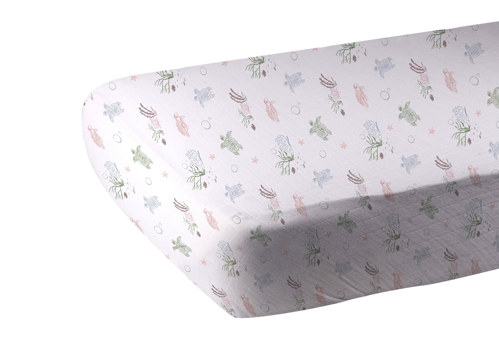 Turtles Bamboo Muslin Crib Sheet Soft Breathable Comfy Snug Fit 28 x 52 Inches Newcastle Classics