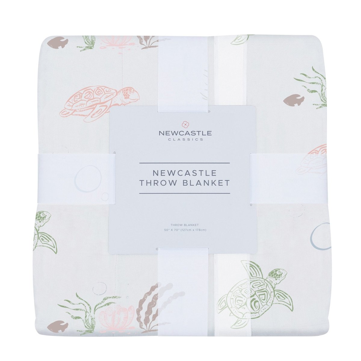Newcastle Classics Turtles Bamboo Muslin Throw Blanket with Soft Thermal Regulation for Cozy Evenings - 