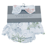 Newcastle Classics Turtles Ruffle Bamboo Bloomer Headband Set for Babies - 
