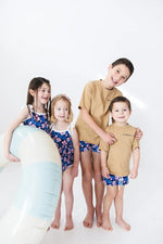 Twilight Blossoms Floral Swim Shorts For Boys Quick Dry - Everetts Place Boutique - 