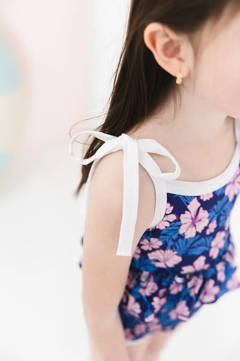 Charlie Lou Baby Twilight Blossoms One Piece Smocked Swimsuit For Girls - Everetts Place Boutique - 