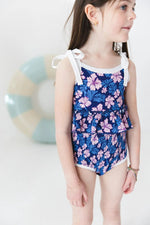 Charlie Lou Baby Twilight Blossoms One Piece Smocked Swimsuit For Girls - Everetts Place Boutique - 