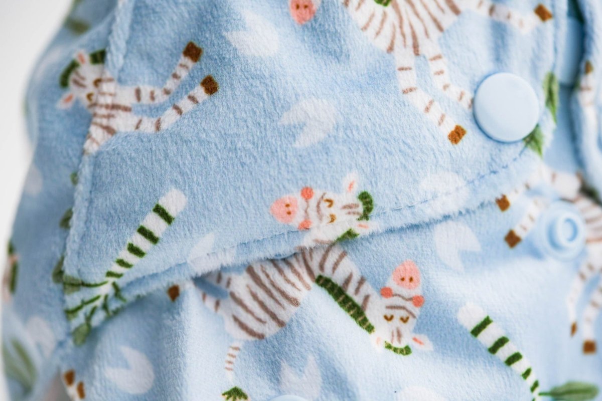 Patterned Lounger Pocket Cloth Diaper — Minky Fleece with Athletic Wicking Jersey - Everetts Place Boutique - Pocket Diaper