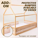 Goodevas Twin Size Montessori House Bed for Kids with Fence - Everetts Place Boutique - 