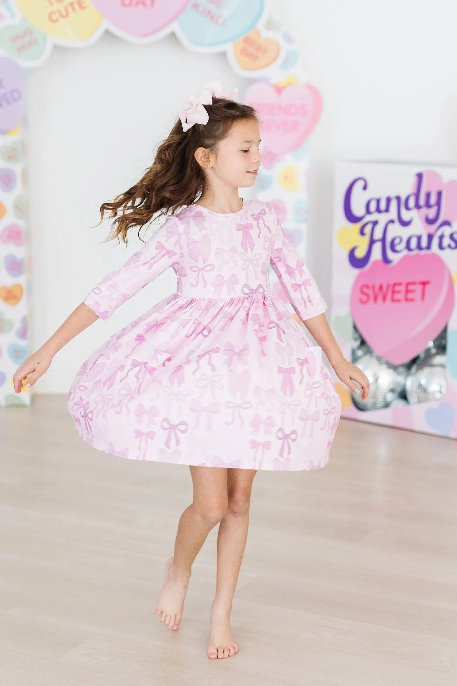 Mila & Rose ® Twinkle Ties 3/4 Sleeve Pocket Twirl Dress - 
