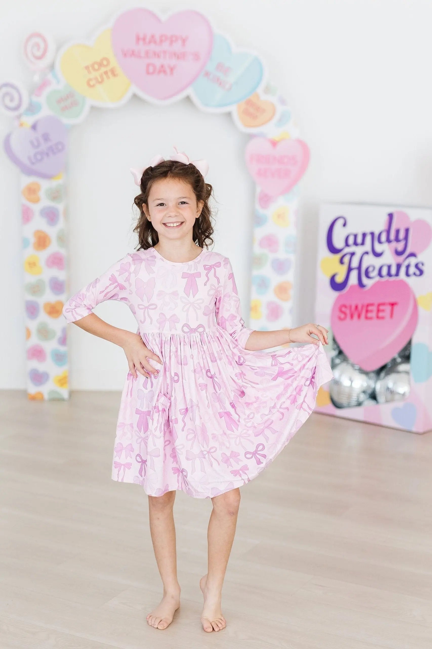 Mila & Rose ® Twinkle Ties 3/4 Sleeve Pocket Twirl Dress - 