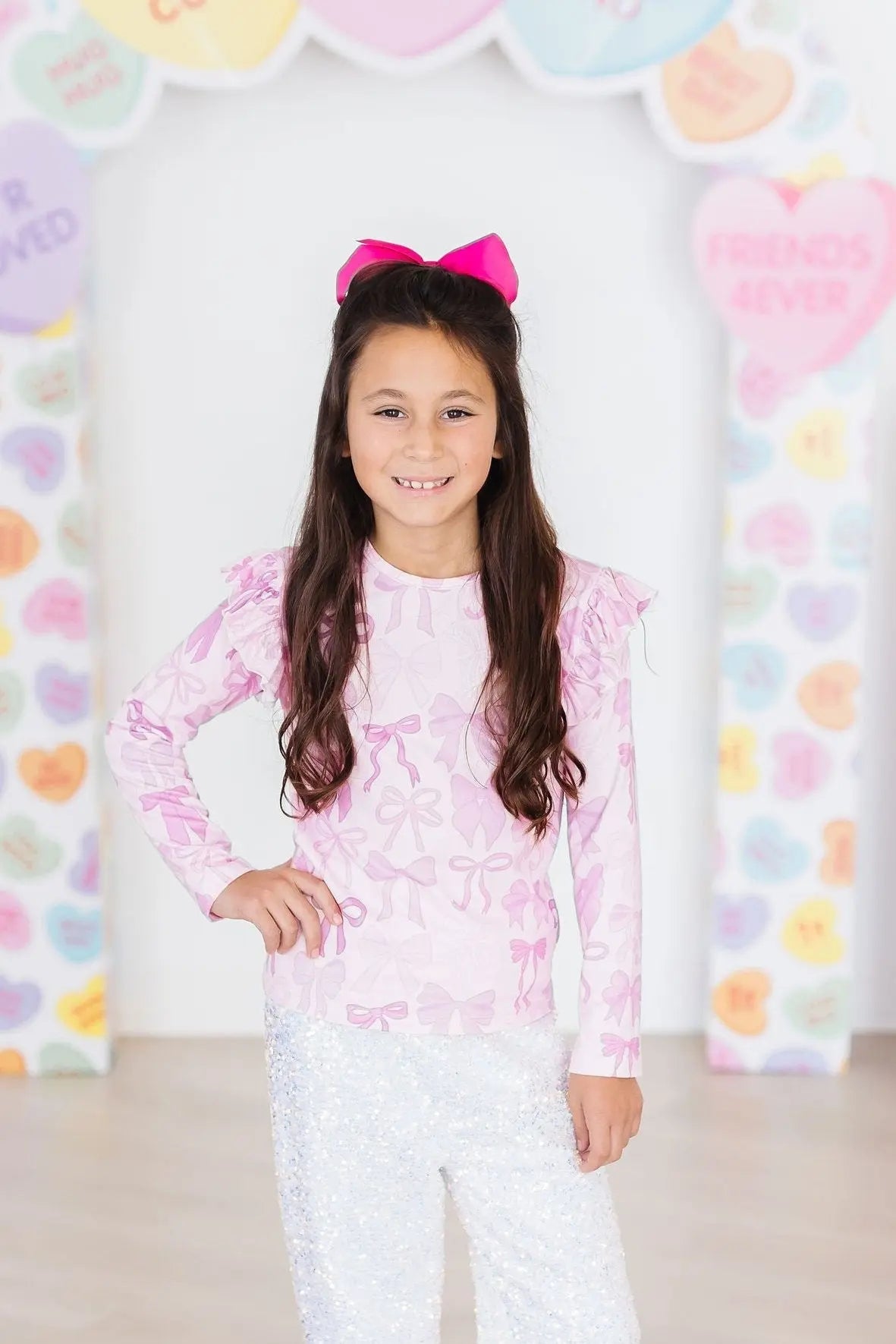 Mila & Rose ® Twinkle Ties L/S Ruffle Tee - 