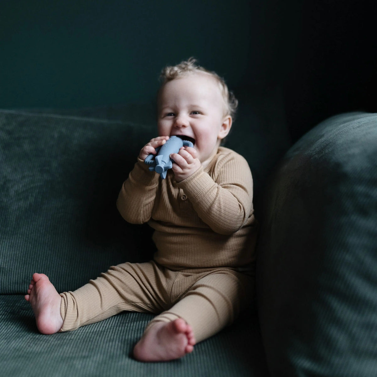 Mushie Silicone Rocket Rattle Teether For Babies Space Theme Mushie 
