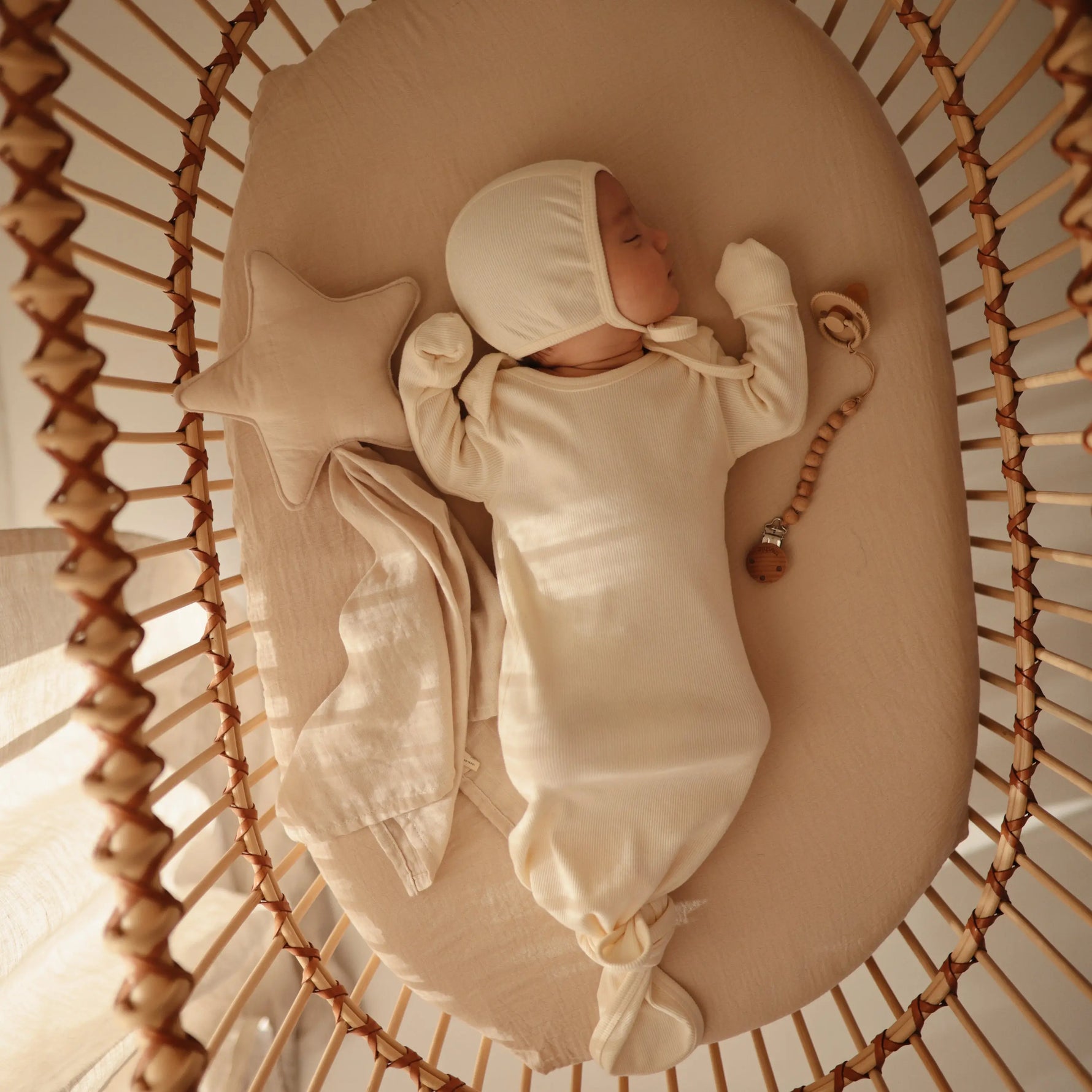 Mushie Star Lovey Blanket Made From 100 Percent Organic Cotton Soft Colors - Home & Garden > Linens & Bedding > Bedding > Blankets Blanket
