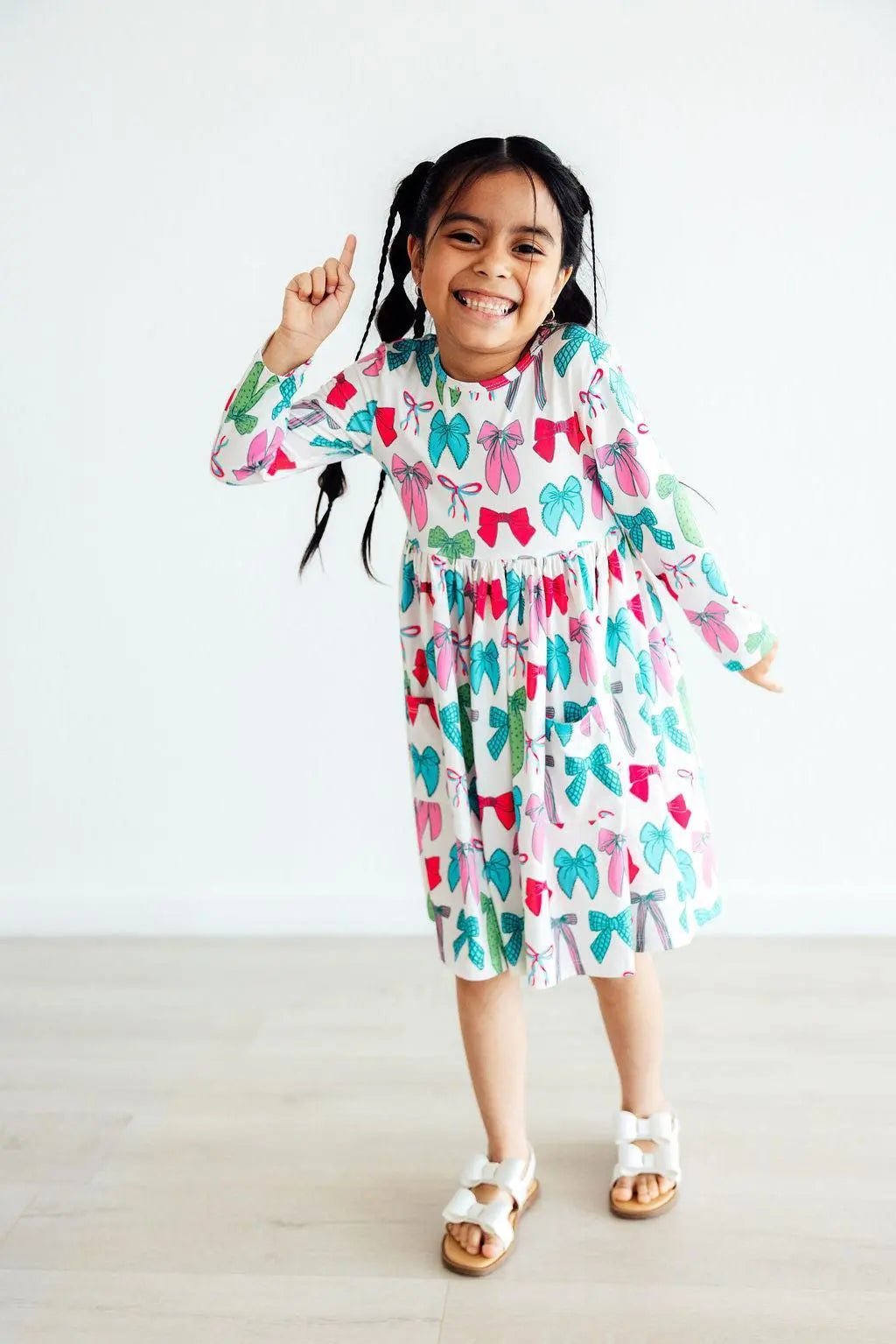 Mila & Rose ® Twirls & Ties L/S Pocket Twirl Dress - 
