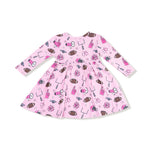 Angel Dear Twirly Long Sleeve Dress for Girls Made from Soft Viscose from Bamboo - 