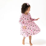 Angel Dear Twirly Long Sleeve Dress for Girls Made from Soft Viscose from Bamboo - 