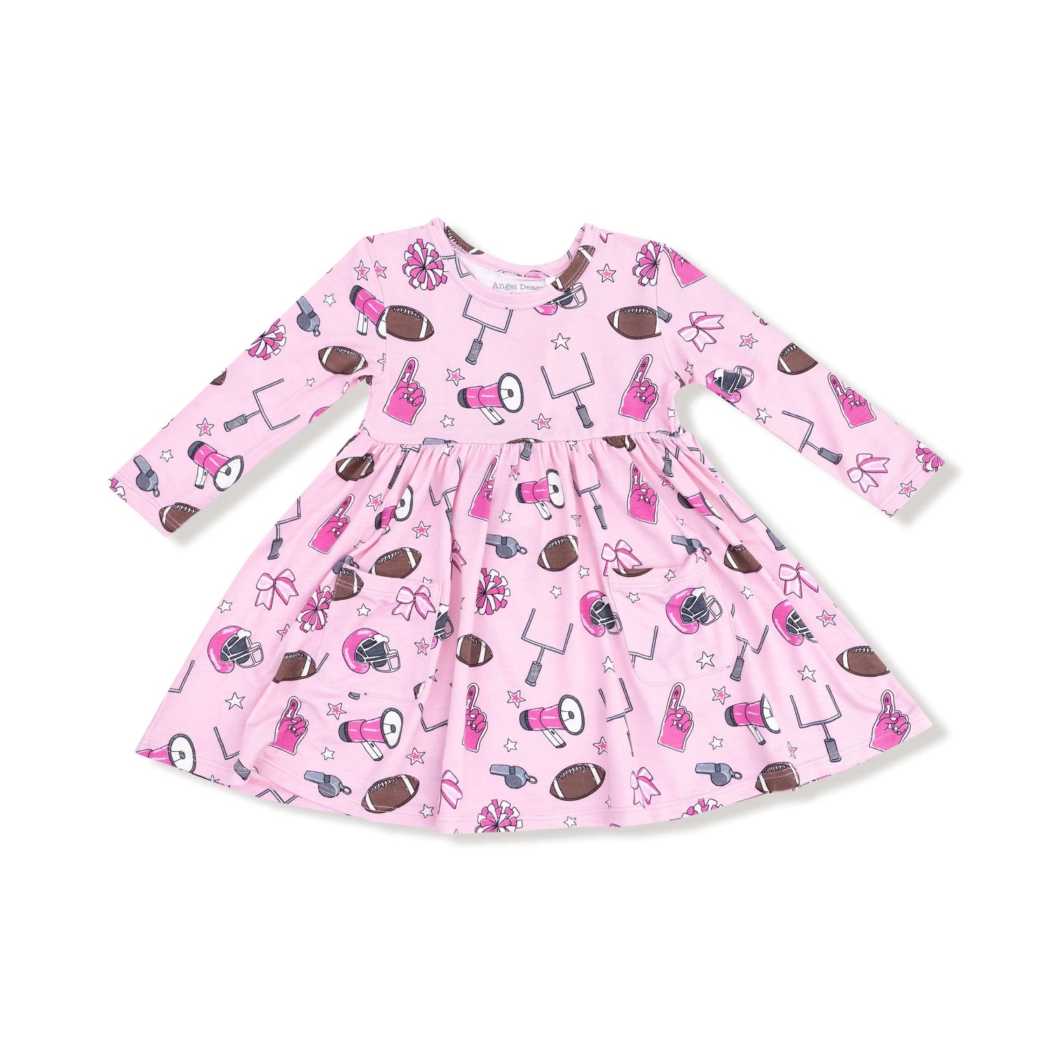 Angel Dear Twirly Long Sleeve Dress for Girls Made from Soft Viscose from Bamboo - 