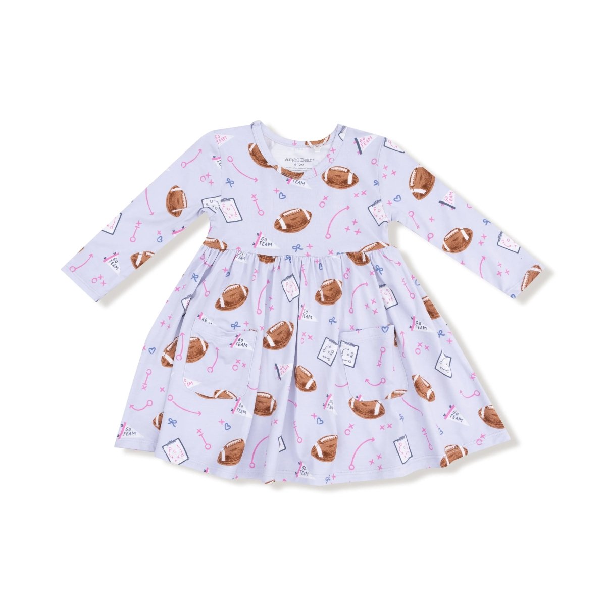 Angel Dear Twirly Long Sleeve Dress for Girls Soft Bamboo Viscose Cozy Playdate Outfit - Everetts Place Boutique - 