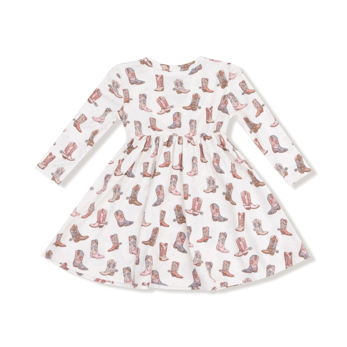 Angel Dear Twirly Long Sleeve Dress From Bamboo Viscose For Girls - Everetts Place Boutique - 