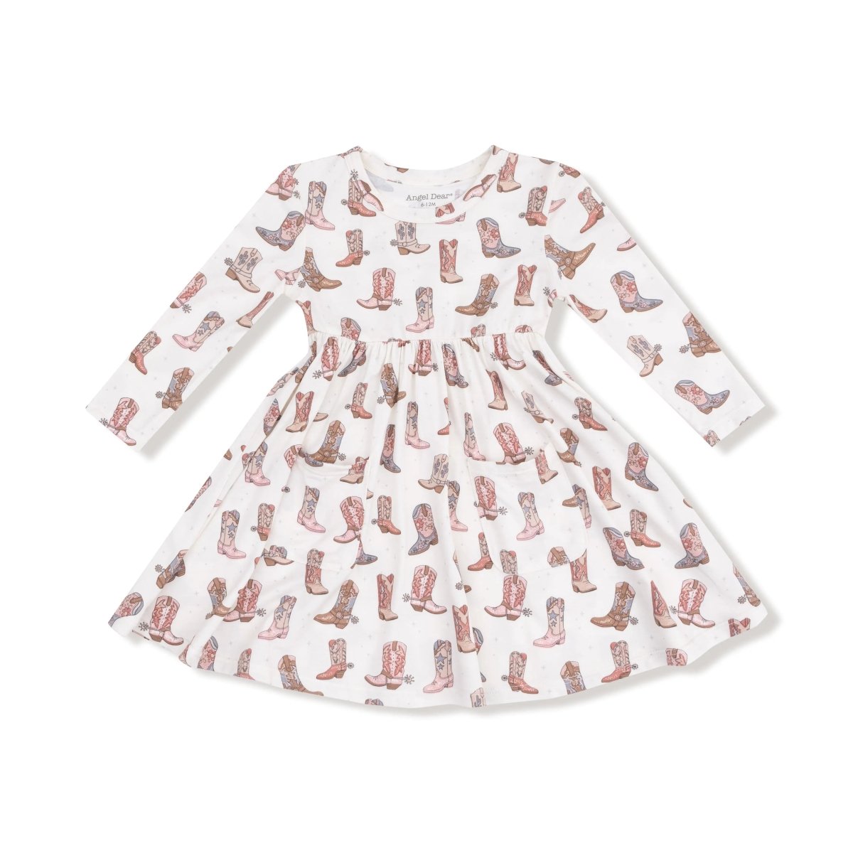 Angel Dear Twirly Long Sleeve Dress From Bamboo Viscose For Girls - Everetts Place Boutique - 