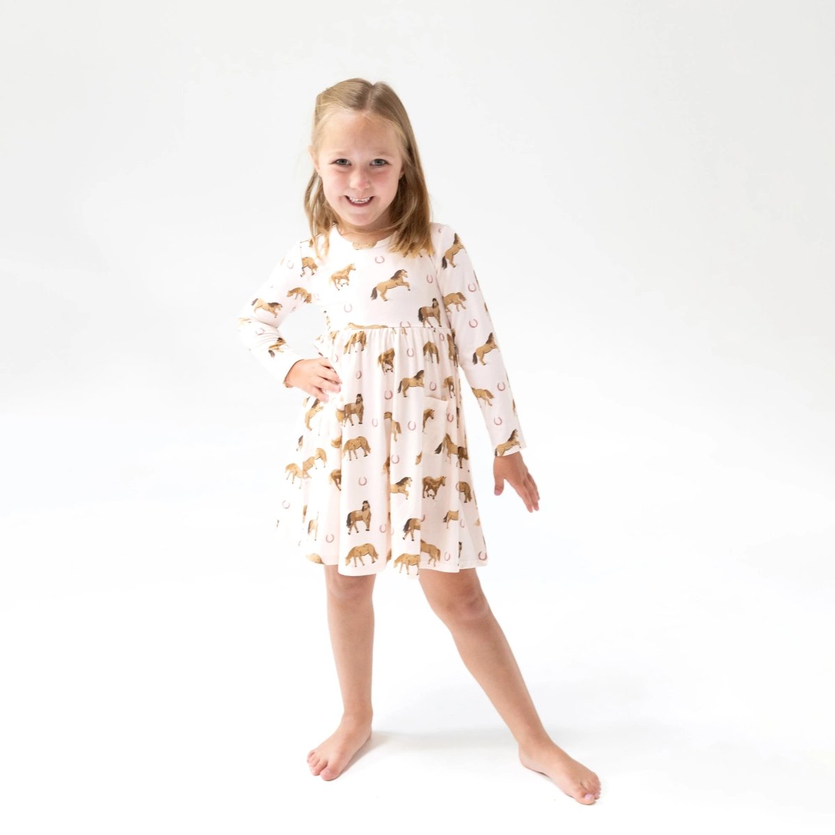 Angel Dear Twirly Soft Cozy Long Sleeve Dress For Girls By Angel Dear - Everetts Place Boutique - 