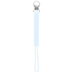 Three Little Tots Twist Baby Blue All Silicone One Piece Pacifier Clip - 