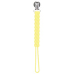 Three Little Tots Twist Baby Yellow All Silicone One Piece Pacifier Clip - 