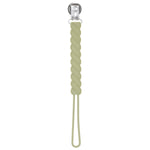 Three Little Tots Twist Olive Green All Silicone One Piece Pacifier Clip - 
