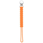 Three Little Tots Twist Orange All Silicone One Piece Pacifier Clip - 