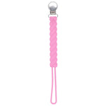 Three Little Tots Twist Rose Pink All Silicone One Piece Pacifier Clip - 