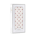 Newcastle Classics Two Hearts Bamboo Swaddle Blanket Soft Breathable Fabric for Baby Comfort - 
