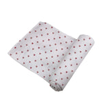 Newcastle Classics Two Hearts Bamboo Swaddle Blanket Soft Breathable Fabric for Baby Comfort - 