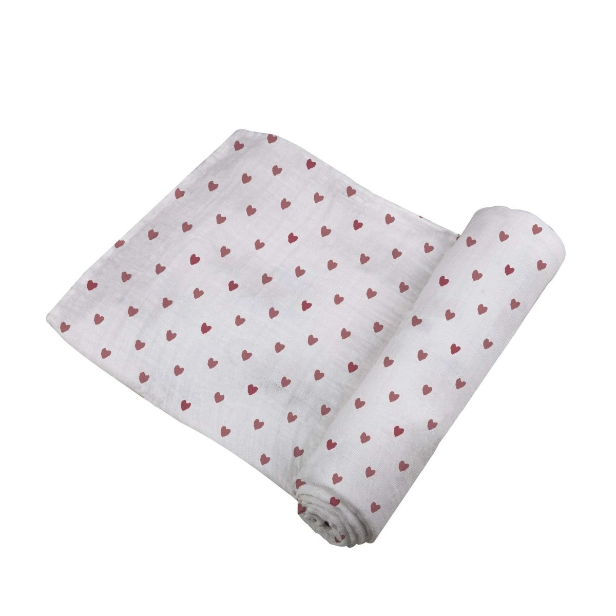 Newcastle Classics Two Hearts Bamboo Swaddle Blanket Soft Breathable Fabric for Baby Comfort - 