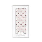 Newcastle Classics Two Hearts Bamboo Swaddle Blanket Soft Breathable Fabric for Baby Comfort - 