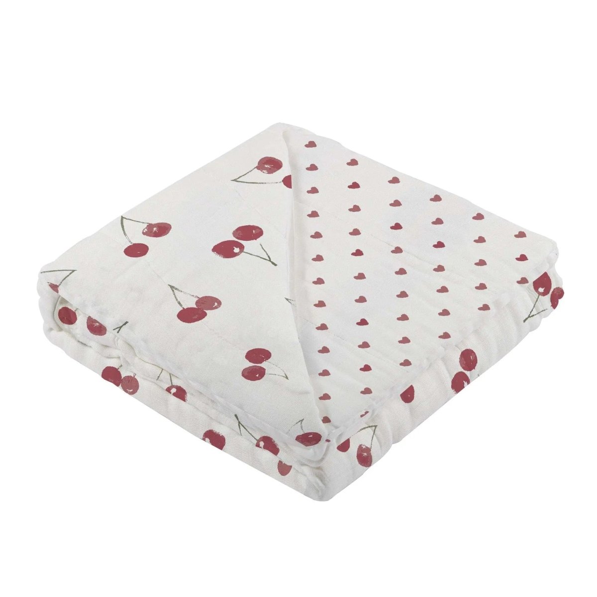 Newcastle Classics Two Hearts Natural Bamboo Blanket with Soft Comfort for Infants and Kids - 