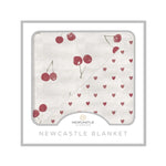 Newcastle Classics Two Hearts Natural Bamboo Blanket with Soft Comfort for Infants and Kids - 