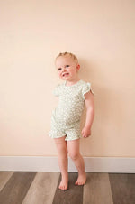 Harp Angel Boutique Charming Floral Print Two Piece Short Set with Ruffle Details for Girls - Apparel & Accessories > Clothing > Baby & Toddler Clothing > Baby & Toddler Sleepwear 2 piece set