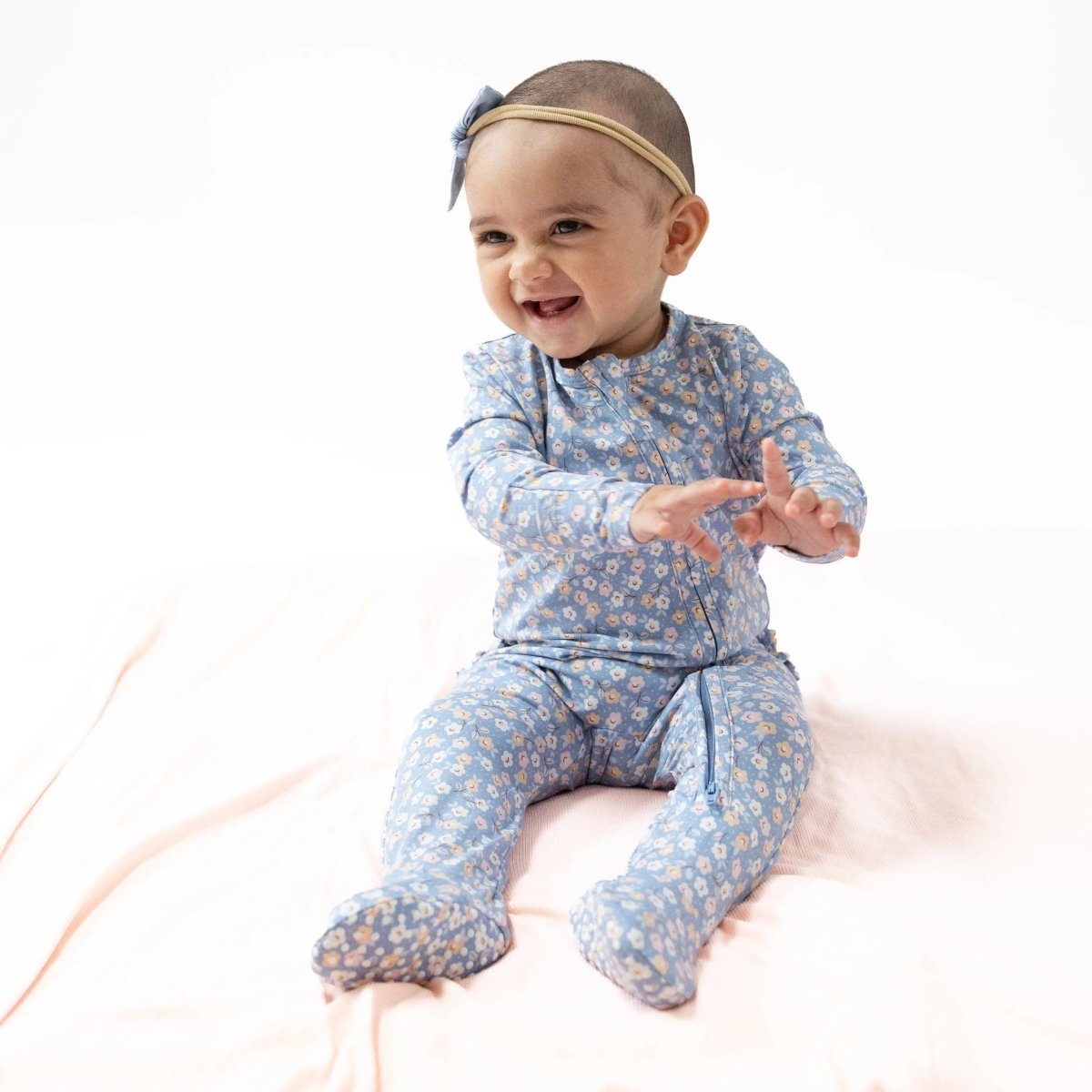 Angel Dear Two Way Zipper Ruffle Back Footie For Babies Bamboo - Everetts Place Boutique - 