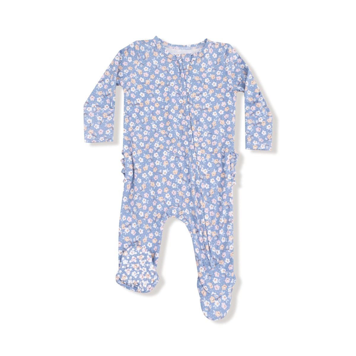 Angel Dear Two Way Zipper Ruffle Back Footie For Babies Bamboo - Everetts Place Boutique - 