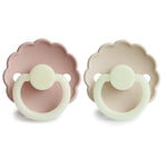 Mushie Frigg Daisy Night Silicone Pacifier 2 Pack with SilkySoft Nipple and Glow in Dark Design - Baby & Toddler > Baby Health > Pacifiers & Teethers SILICONE FRIGG PACIFIERS