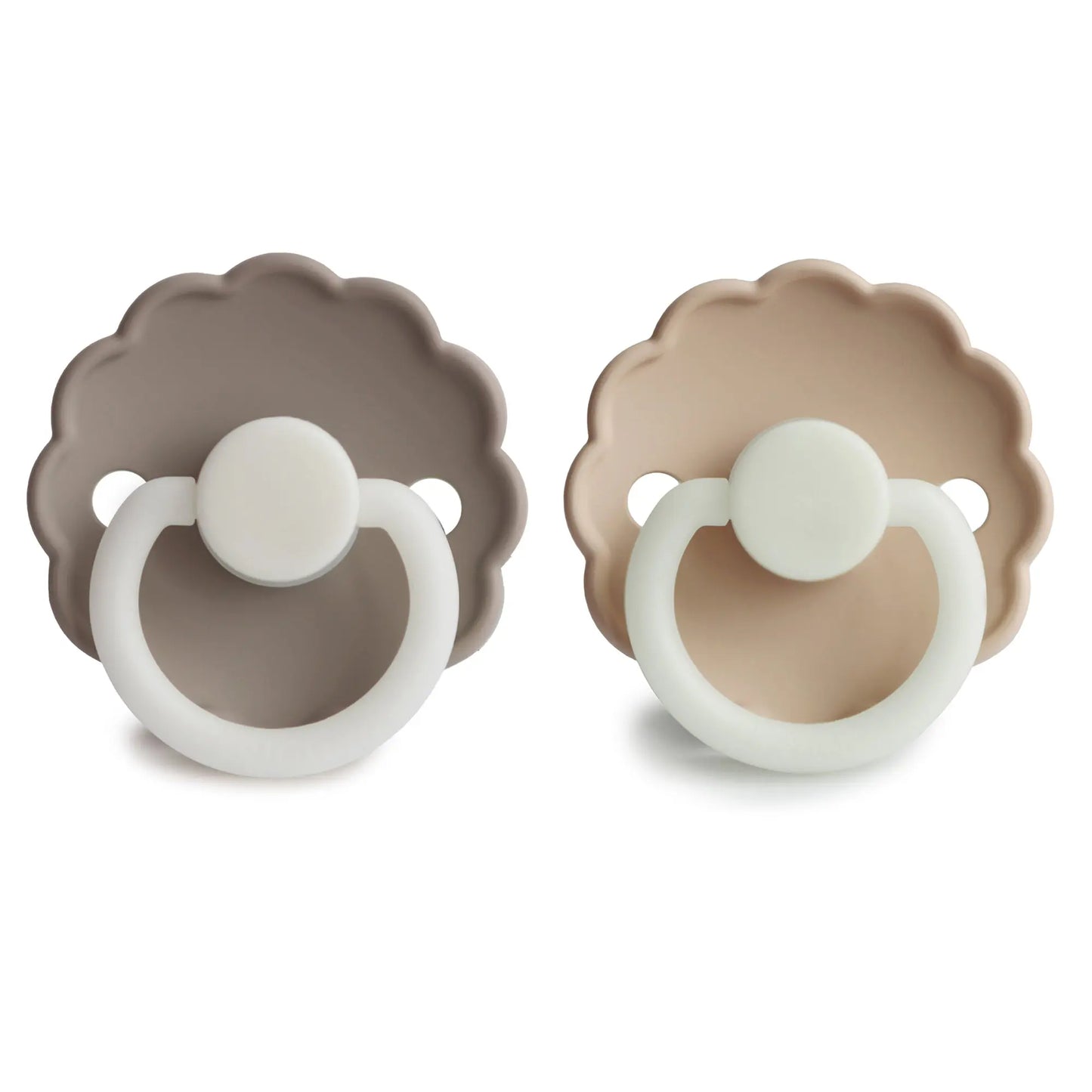 Frigg Daisy Night Silicone Pacifier 2 Pack with SilkySoft Nipple and Glow in Dark Design Mushie
