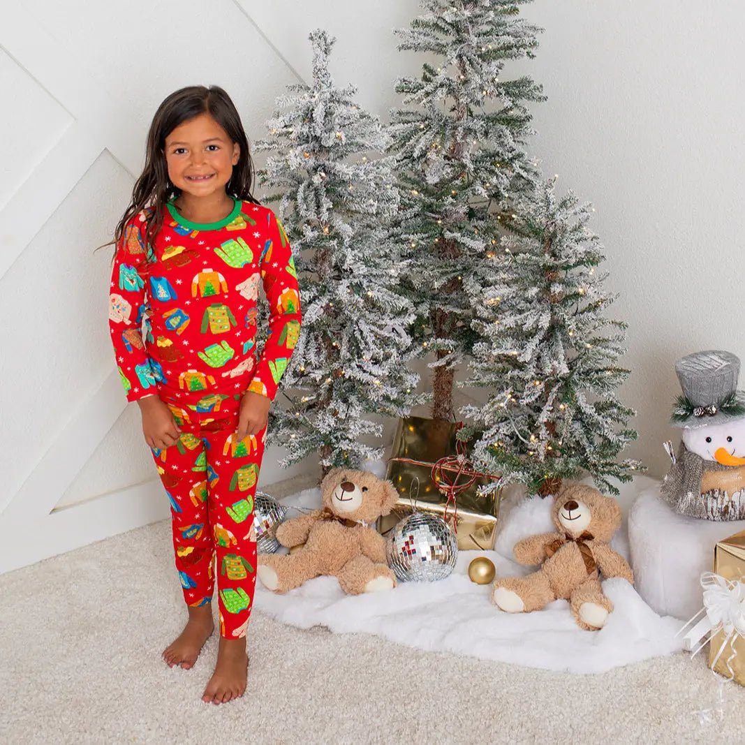 Bestaroo Ugly Sweater Party Pajamas For Kids Bamboo Sleepwear Long Sleeve Bestaroo - 