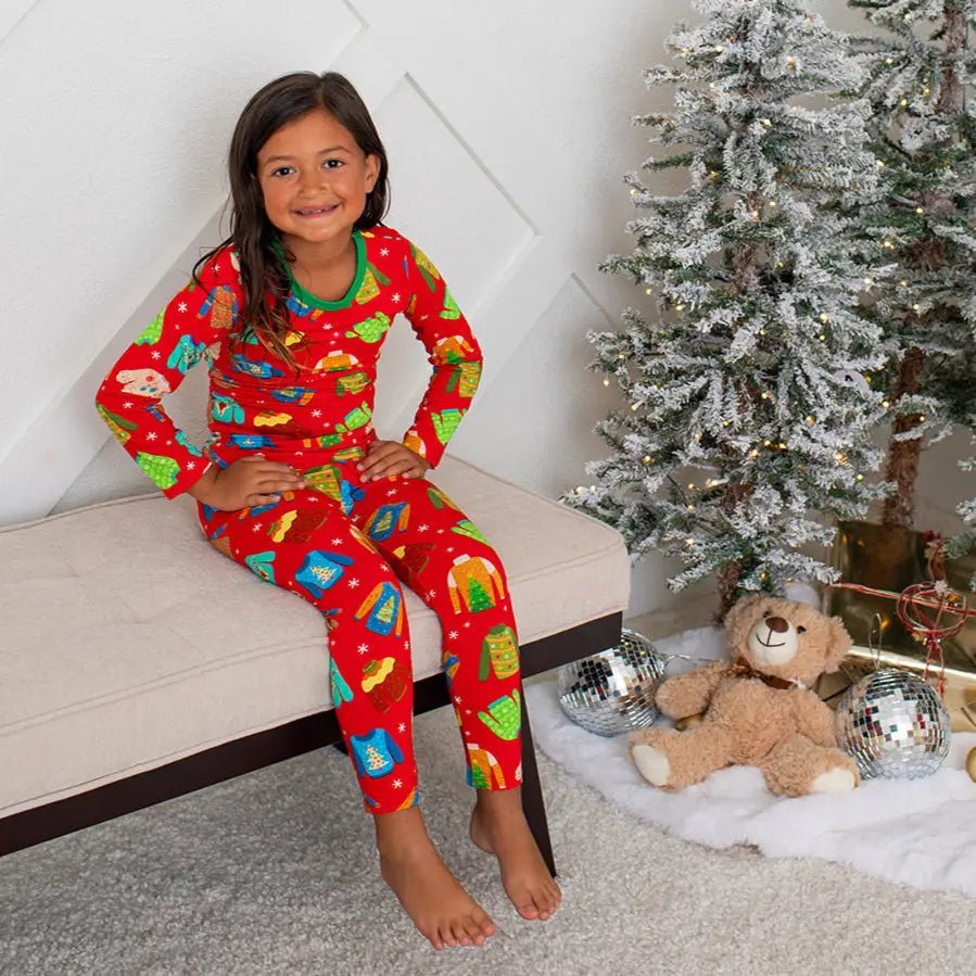 Bestaroo Ugly Sweater Party Pajamas For Kids Bamboo Sleepwear Long Sleeve Bestaroo - 