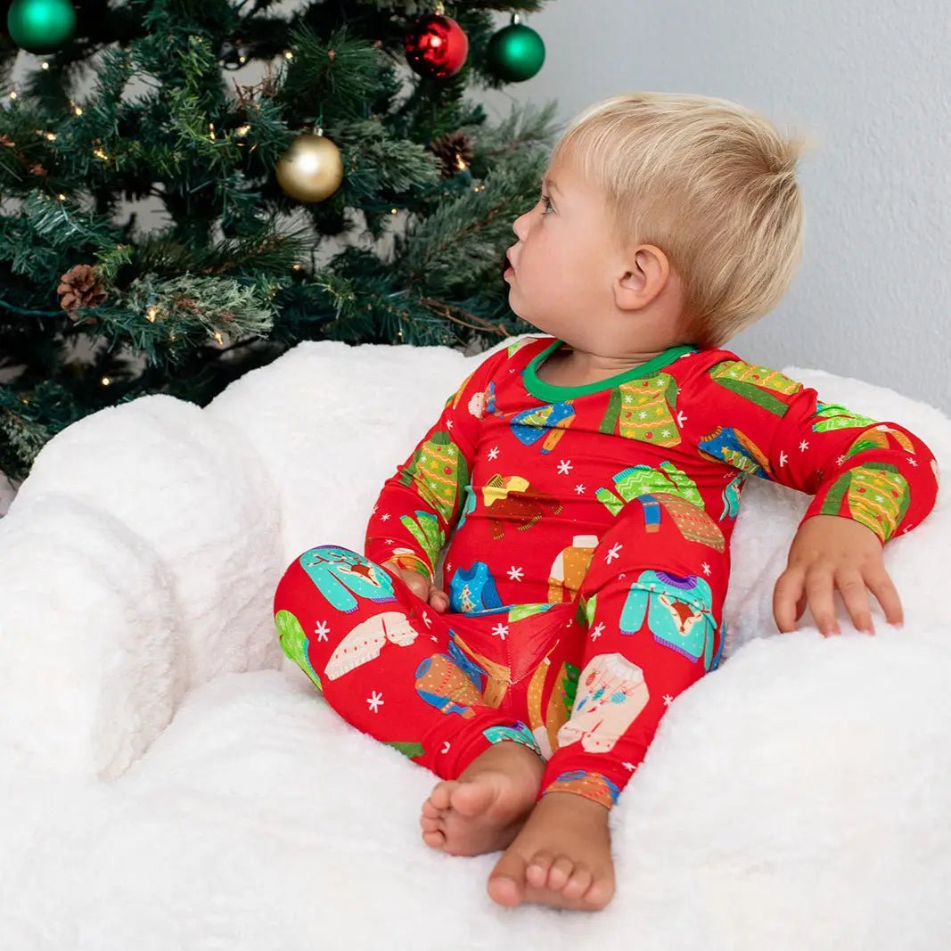 Bestaroo Ugly Sweater Party Pajamas For Kids Bamboo Sleepwear Long Sleeve Bestaroo - 