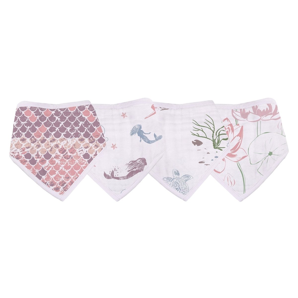 Newcastle Classics Under The Sea Bamboo Bandana Bib Set with Absorbent Fabric for Babies - 
