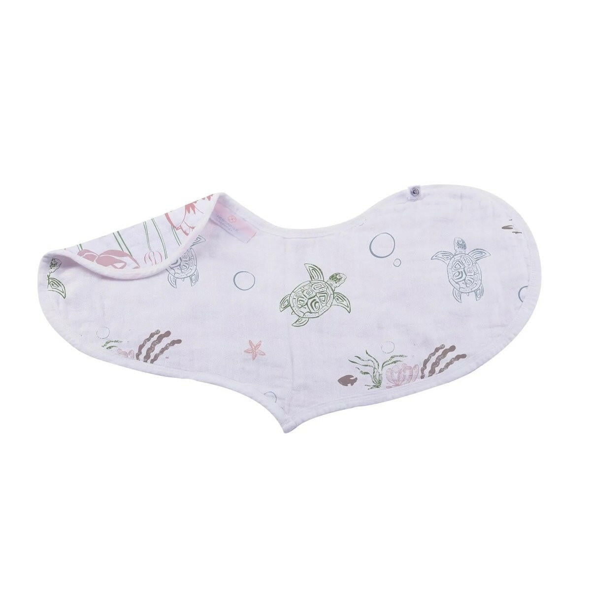 Newcastle Classics Under The Sea Bamboo Heart Bib 2 Pack Soft Absorbent Muslin for Babies - 
