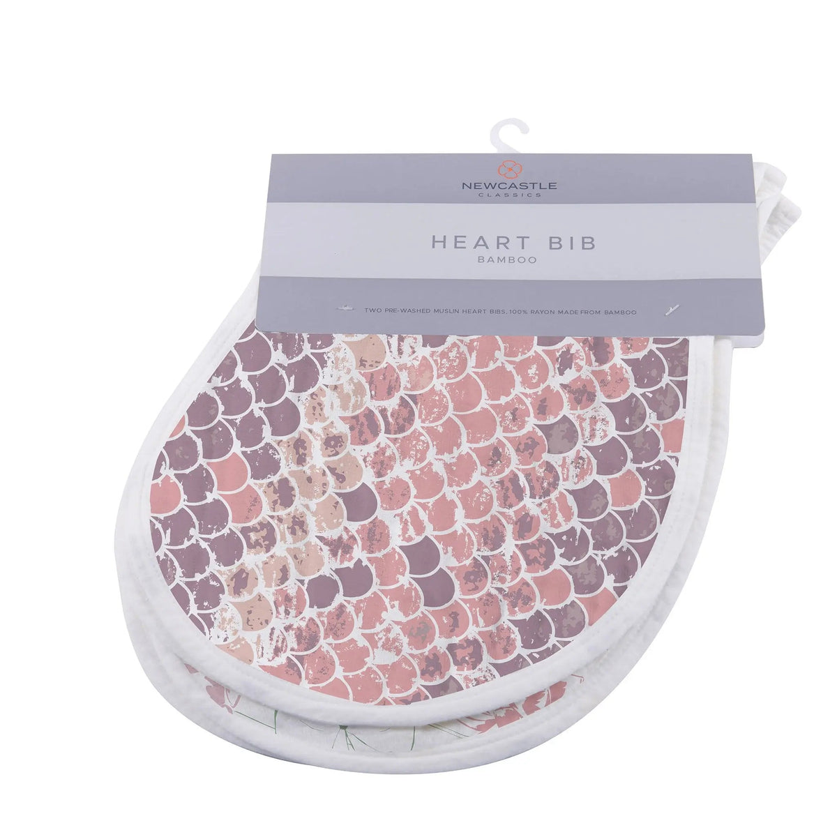 Under The Sea Bamboo Heart Bib 2PK - Pink, Mesh, Bag | Everetts Place