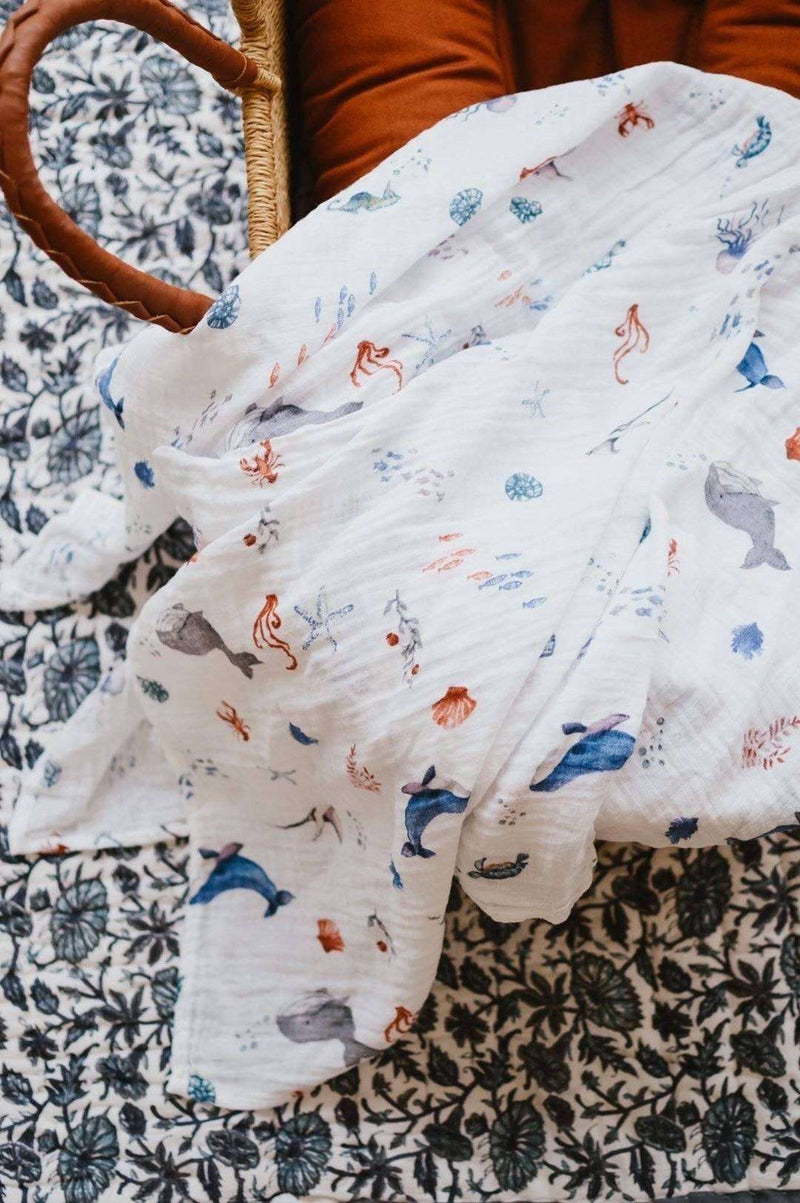 Under the Sea Organic Swaddle - Everetts Place: Online Boutique - Gifts