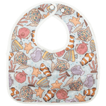 Texas Tushies Under Waves Flip Bib with Pocket Machine Washable for Messy Eaters - 