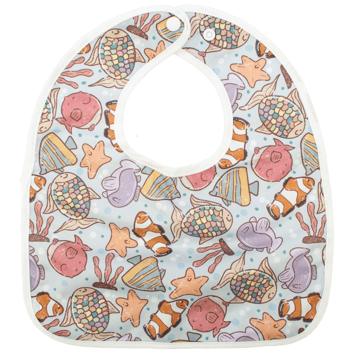 Texas Tushies Under Waves Flip Bib with Pocket Machine Washable for Messy Eaters - 