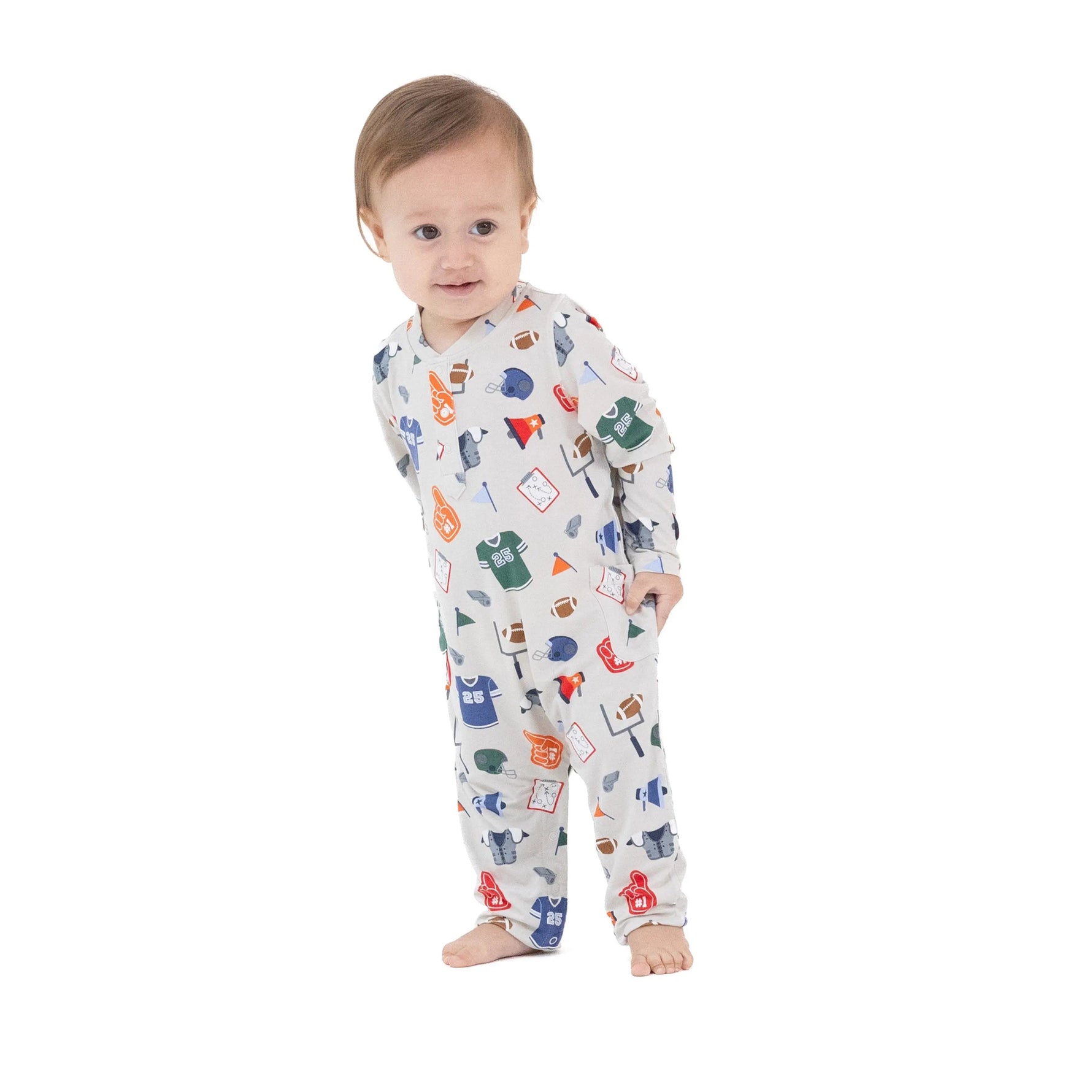 Angel Dear Uni Romper Cozy Cutie with Henley Neckline for Fall and Winter - 