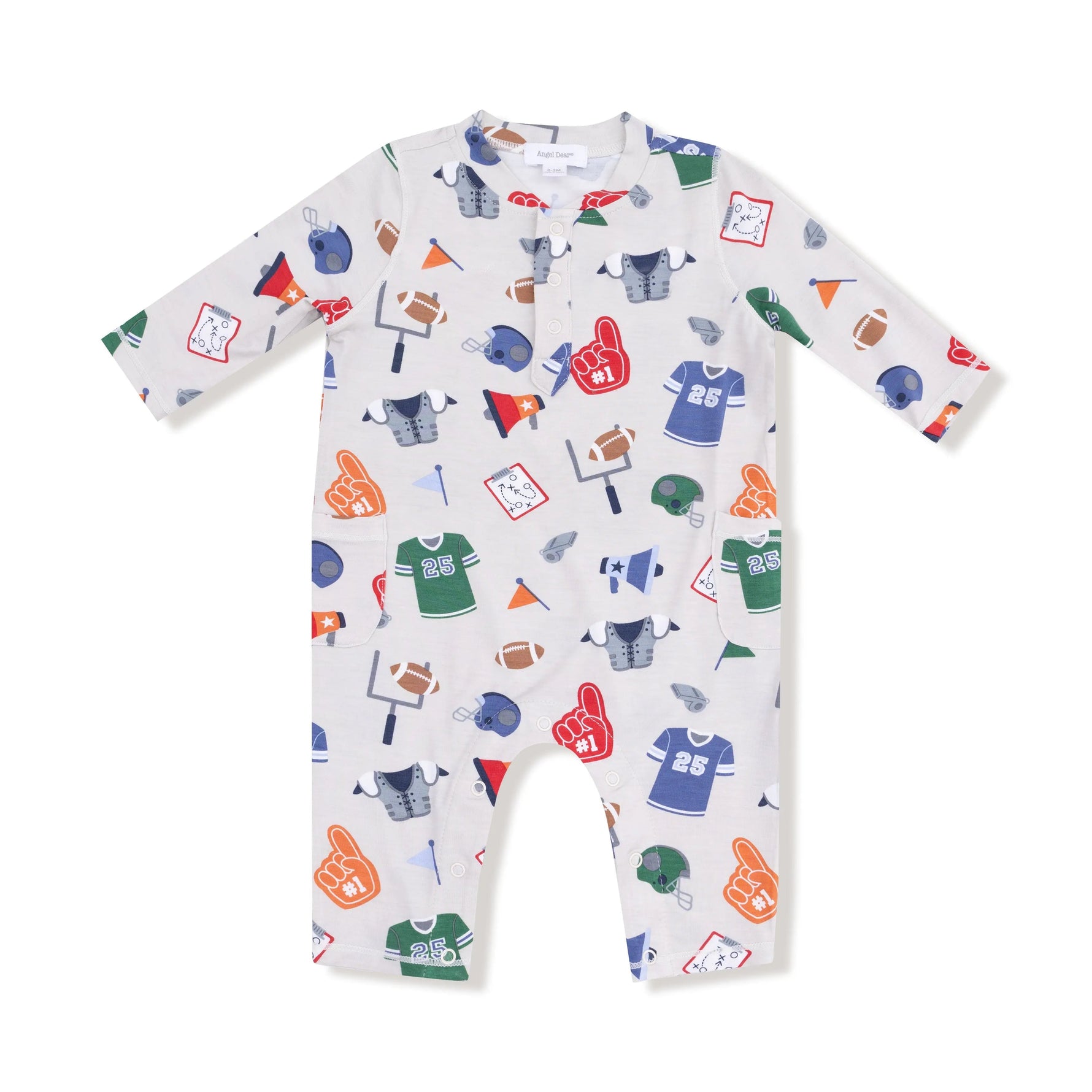 Angel Dear Uni Romper Cozy Cutie with Henley Neckline for Fall and Winter - 